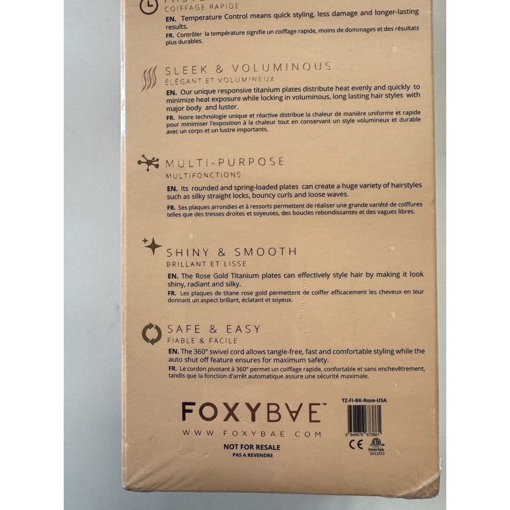FOXYBAE Trés Sleek Flat Iron Titanium Plates 450°F Digital Auto Shut-Off - Picture 8 of 14